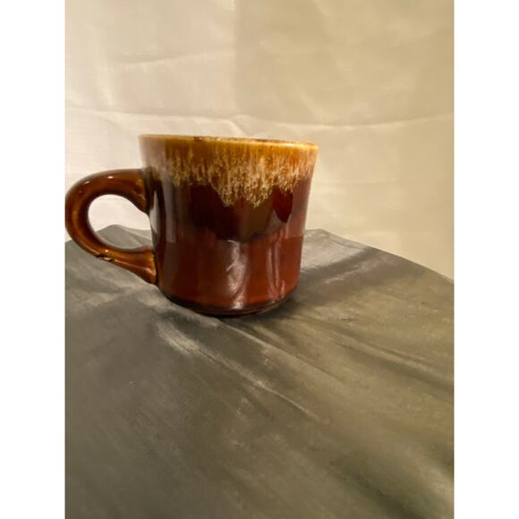 Vintage 70s McCoy Pottery USA Brown Drip Glaze Coffee Tea Mug Cup 3 in tall EUC - Picture 5 of 11